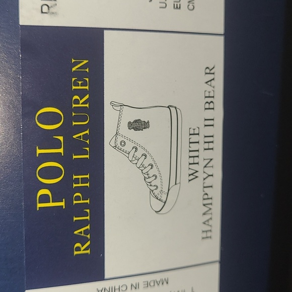 New Polo Bear by Ralph Lauren canvas high top size 6.5jr=8wn - Picture 7 of 7